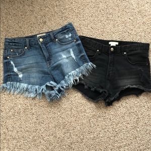 TWO pairs of denim shorts!